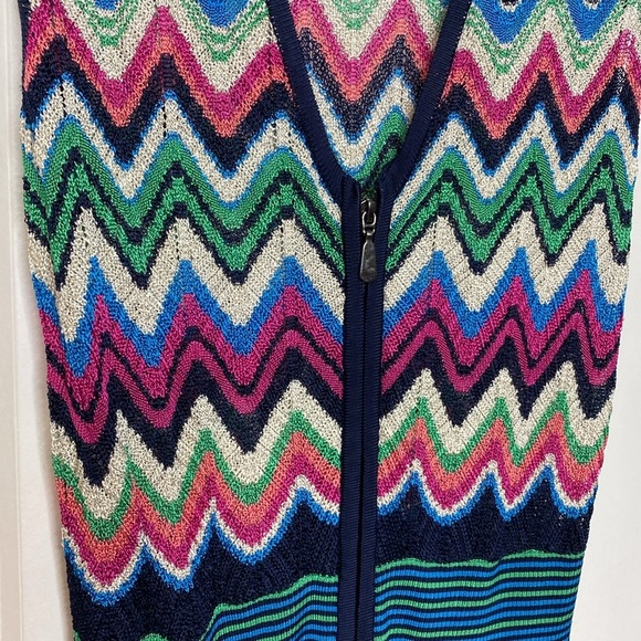 Laundry By Shelli Segal Blue and Green Knit Dress - small - ZipUp - Picture 4 of 5